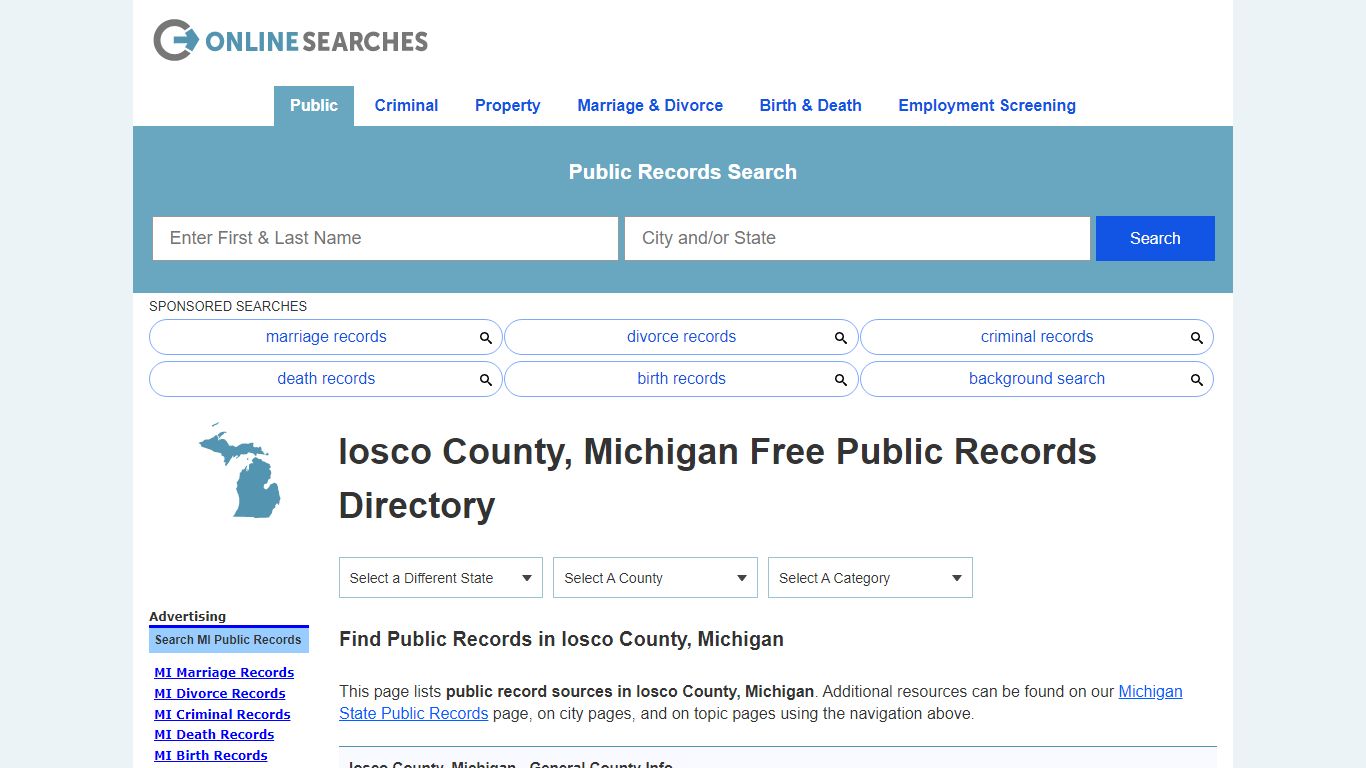 Iosco County, Michigan Public Records Directory