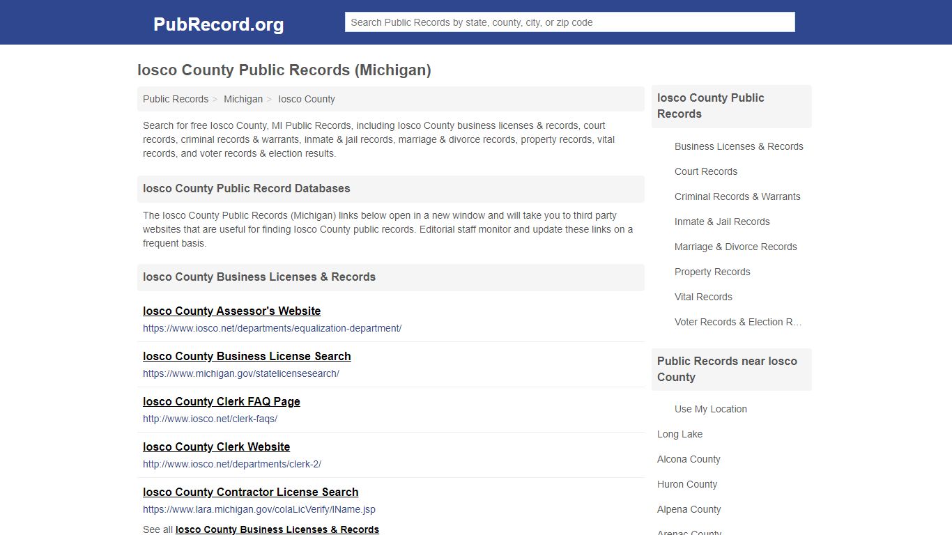 Free Iosco County Public Records (Michigan Public Records)