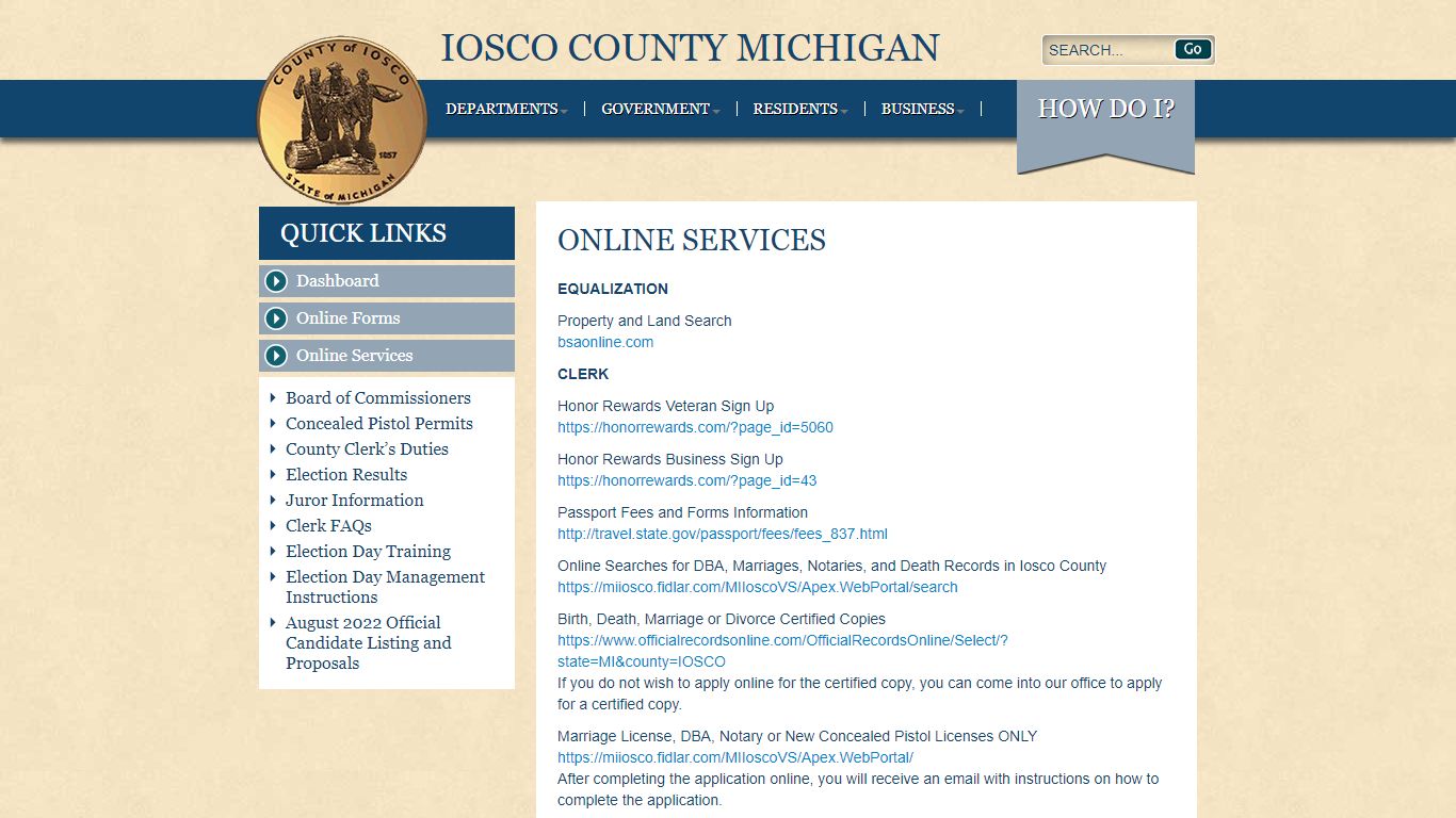 Online Services - Iosco County